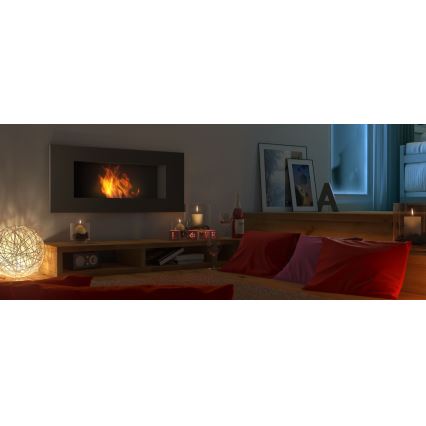 Kratki - Inbyggd BIO-eldstad 40x90 cm 2kW svart