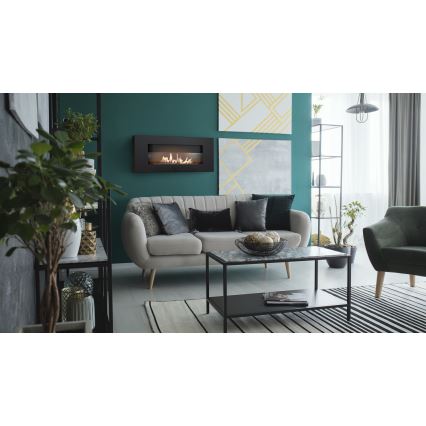 Kratki - Inbyggd BIO-eldstad 40x90 cm 2kW svart