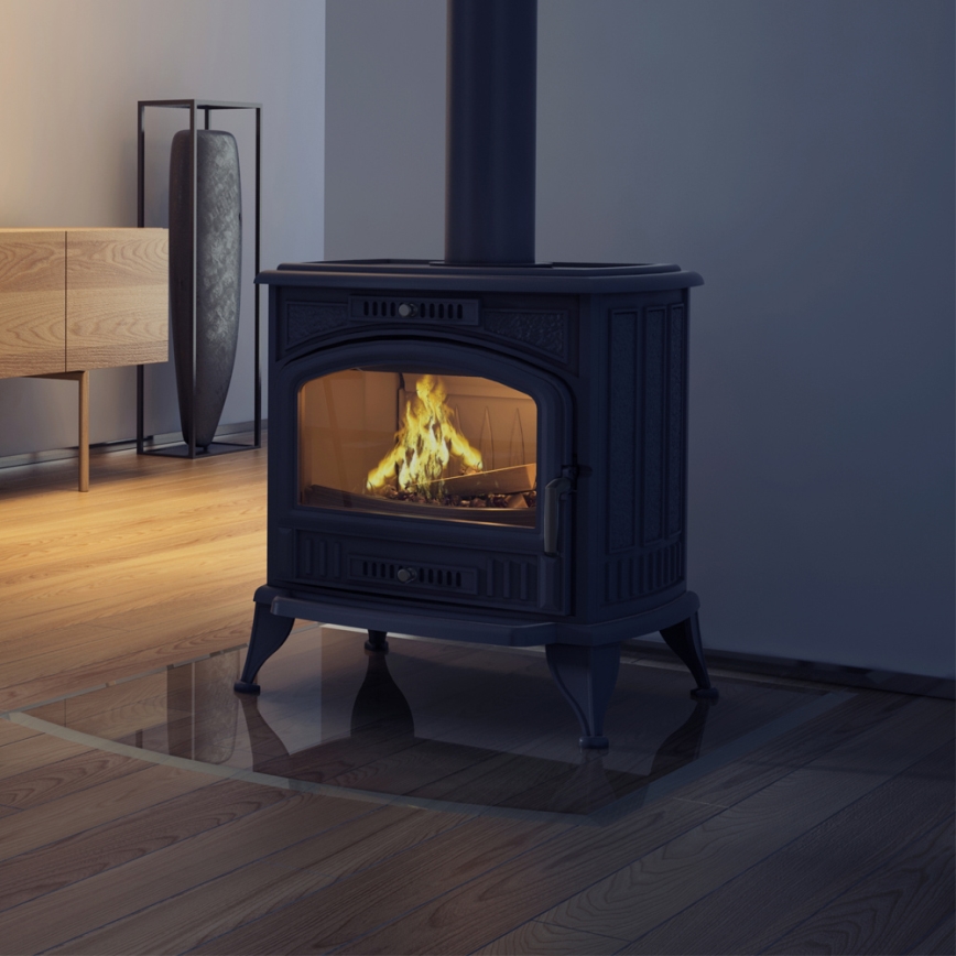 Kratki - Gjutjärnskamin för eldstad 8 kW 150 mm