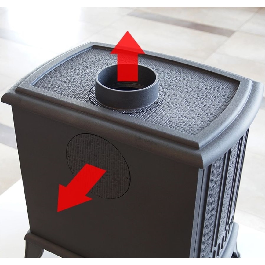 Kratki - Gjutjärnskamin för eldstad 8 kW 150 mm