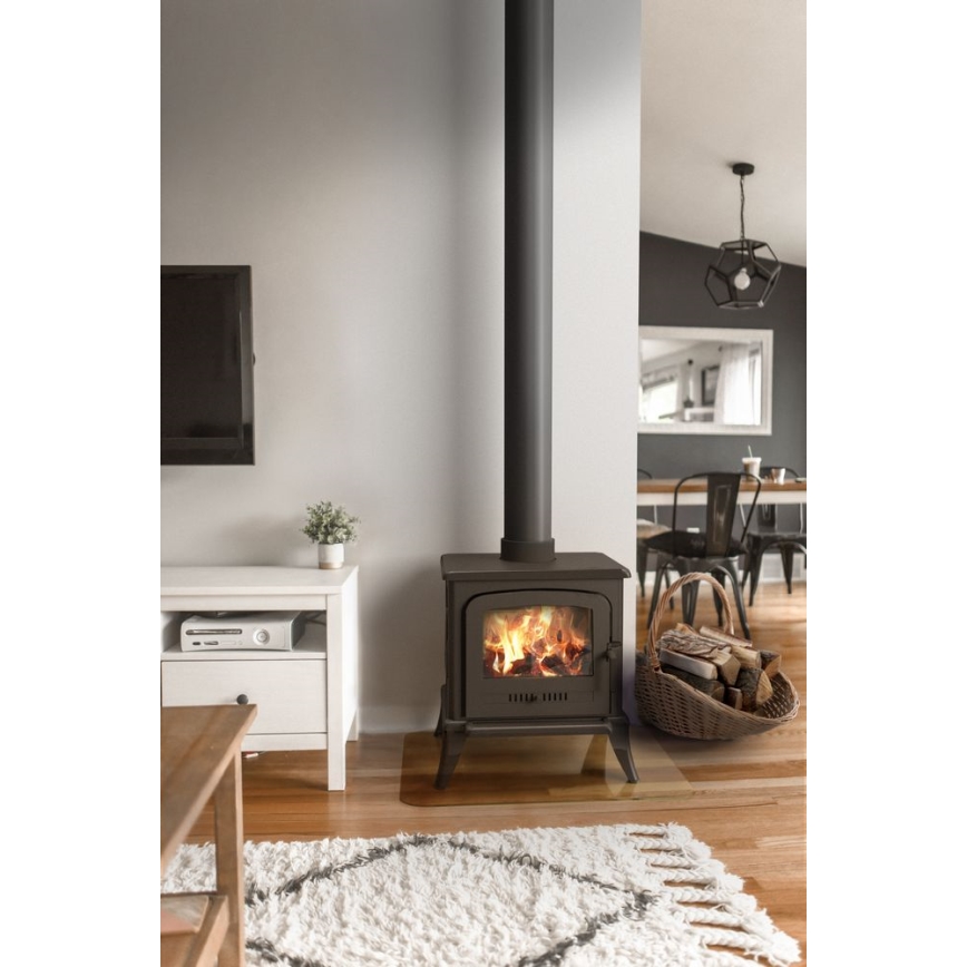 Kratki - Gjutjärnskamin för eldstad 5 kW 130 mm