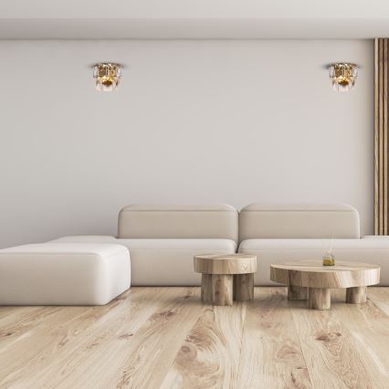 Kristall vägglampa  CHELSEA 2xE14/40W/230V gold