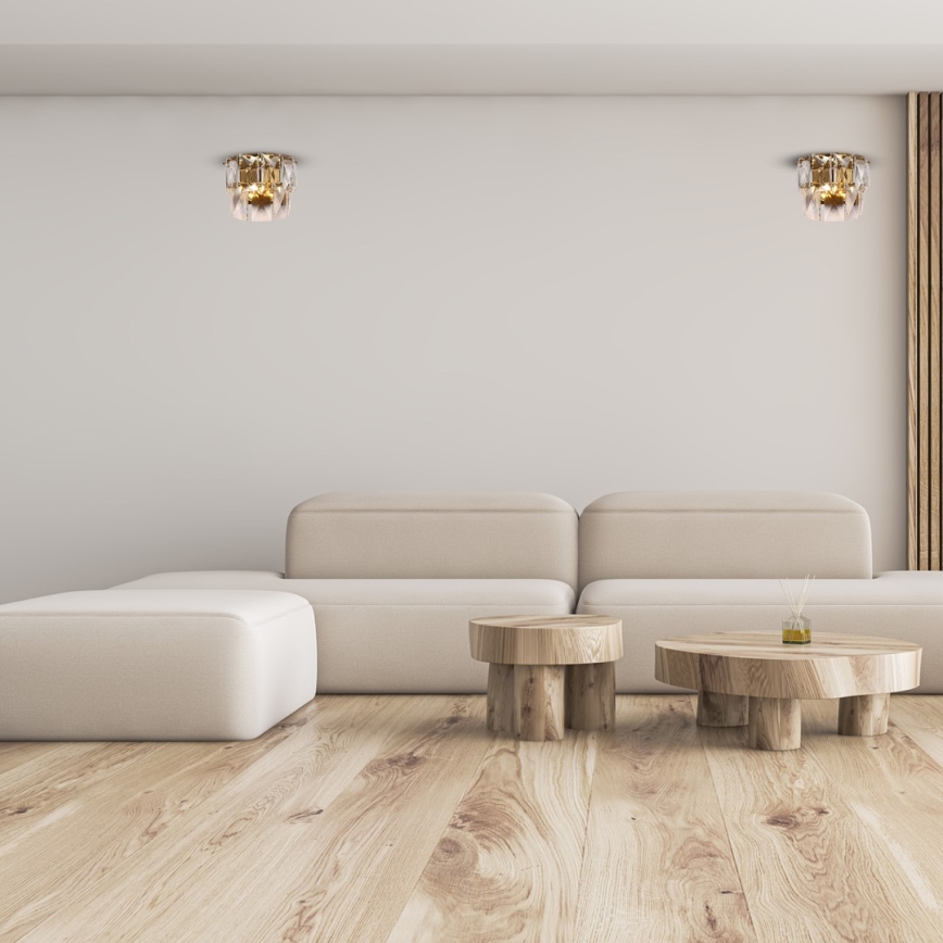 Kristall vägglampa  CHELSEA 2xE14/40W/230V gold