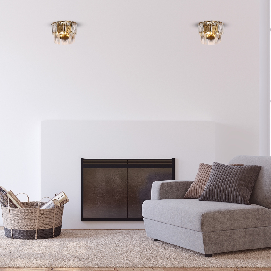 Kristall vägglampa  CHELSEA 2xE14/40W/230V gold