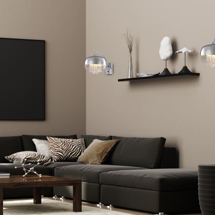 Kristall Vägglampa LUNA 1×E14/40W/230V