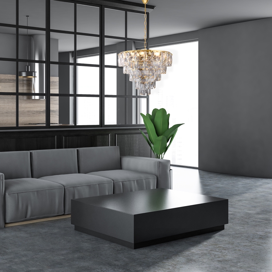 Kristallkrona med kedja CHELSEA 6xE14/40W/230V