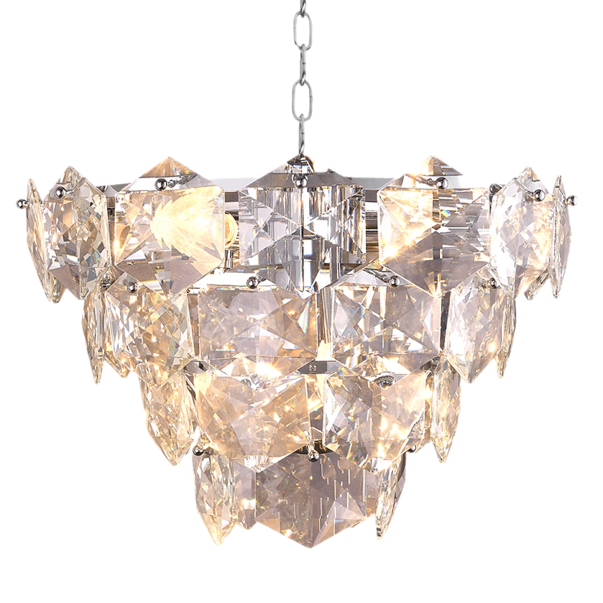 Kristallkrona med kedja DIANA 6×E14/40W/230V matt krom