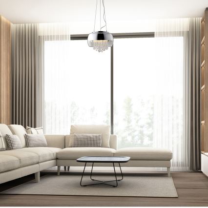 Kristallkrona med snöre LUNA 1×E14/40W/230V