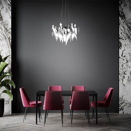 Kristallkrona med textilsladd 10xG9/40W/230V svart