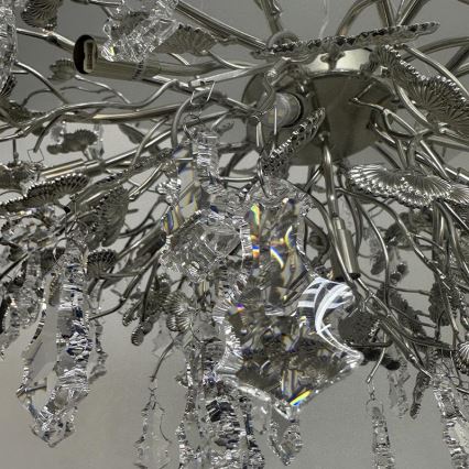 Kristallkrona med textilsladd 13xG9/40W/230V skinande krom