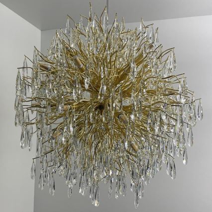 Kristallkrona med textilsladd 24xG9/40W/230V guld