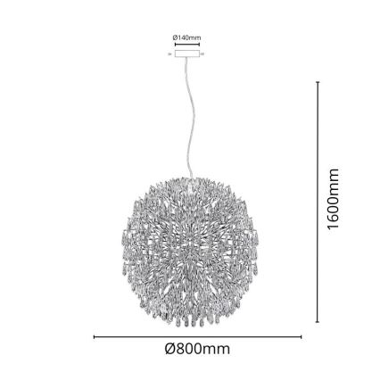 Kristallkrona med textilsladd 24xG9/40W/230V guld