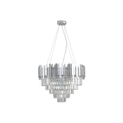 Kristallkrona med vajer PLAZA 9xE14/40W/230V Ø 60 cm silver