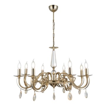 Kronlampa med kedja CASTRO 8xE14/40W/230V guld