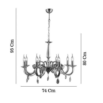 Kronlampa med kedja CASTRO 8xE14/40W/230V guld