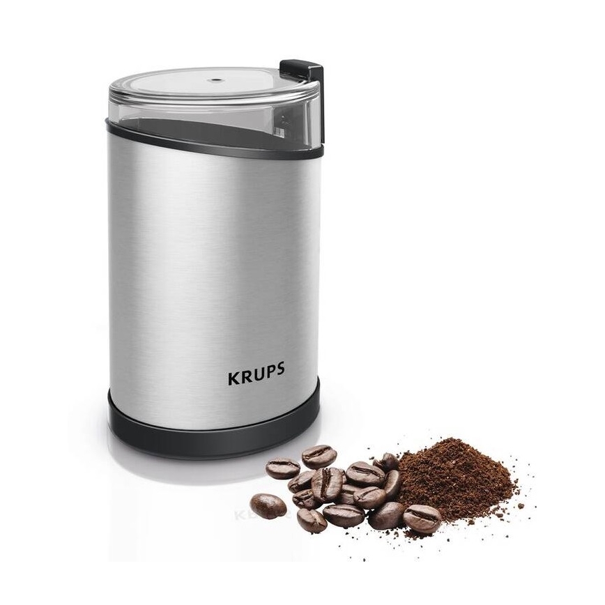 Krups - Elektrisk kaffebönkvarn 85g FAST-TOUCH 200W/230V matt krom