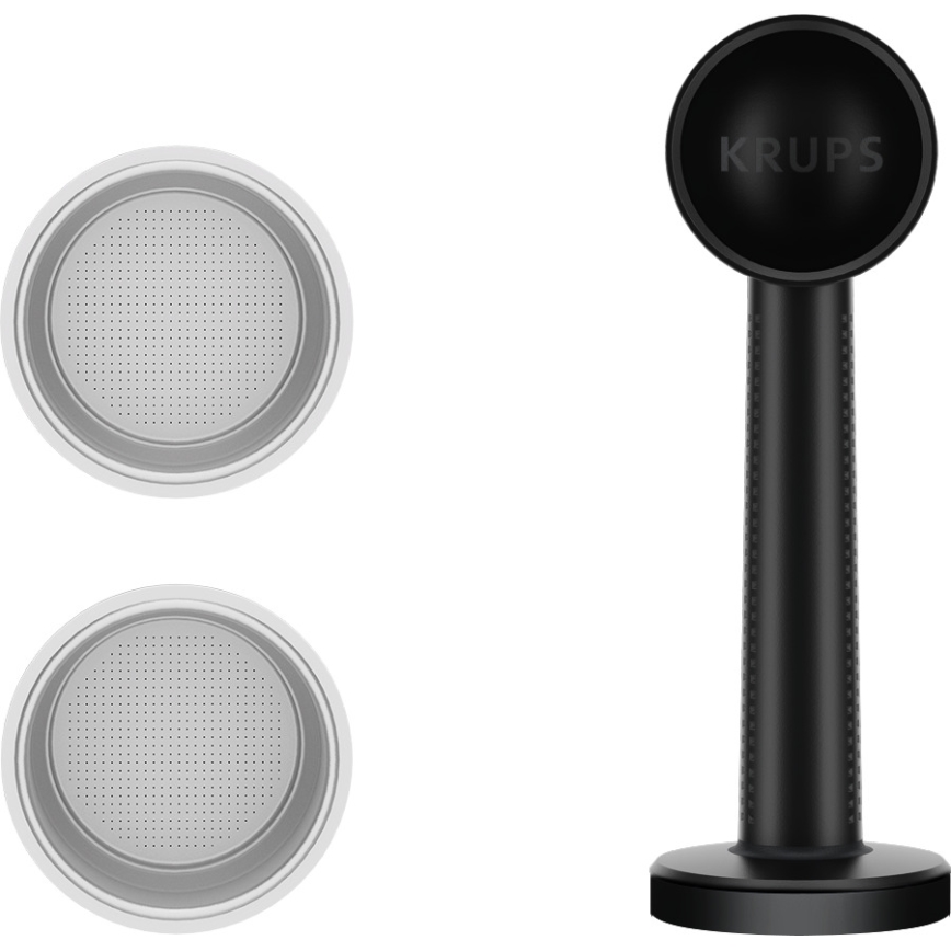 Krups - Kaffemaskin med spak för två muggar AUTHENTIC 1450W/230V grå