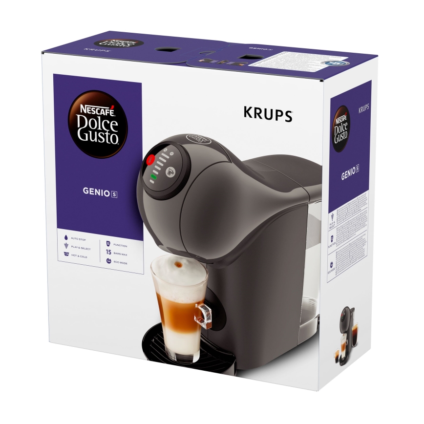 Krups - Kapsel kaffemaskin NESCAFÉ DOLCE GUSTO GENIO S 1500W antracit