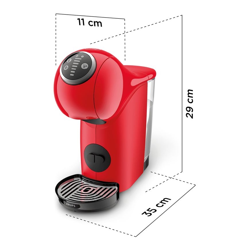 Krups - Kapsel kaffemaskin NESCAFÉ DOLCE GUSTO GENIO S PLUS 1500W röd