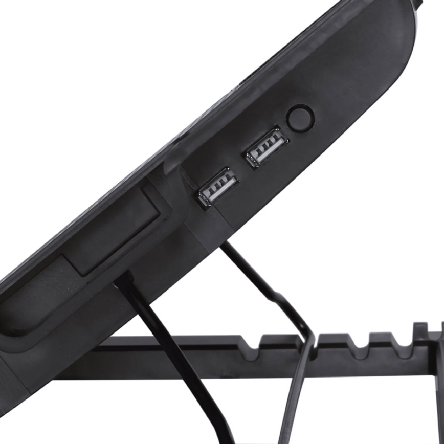 Kylplatta för laptop 1x fläkt 2xUSB svart