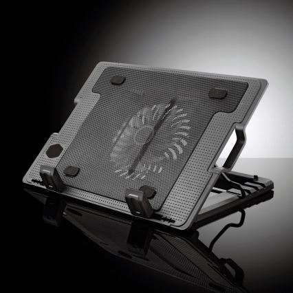 Kylplatta för laptop 1x fläkt 2xUSB svart
