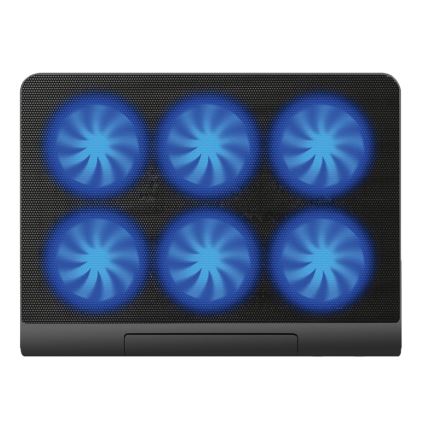 Kylplatta för laptop 6x fläkt 2xUSB svart