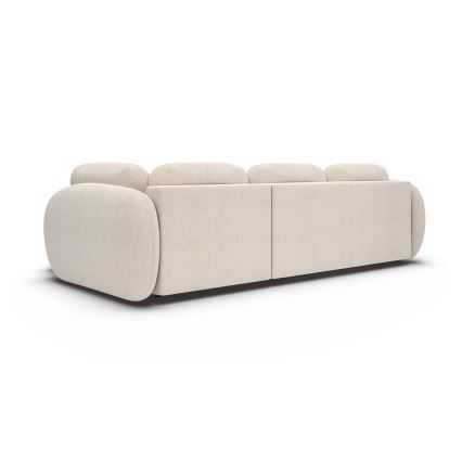 L-formad bäddbar hörnsoffa med förvaring OLBIA, högerutförande, beige