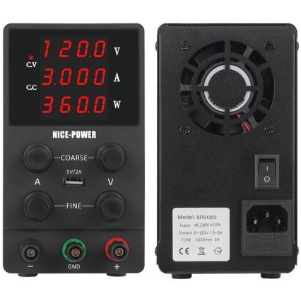 Laboratory power source 0-120V/0-3A