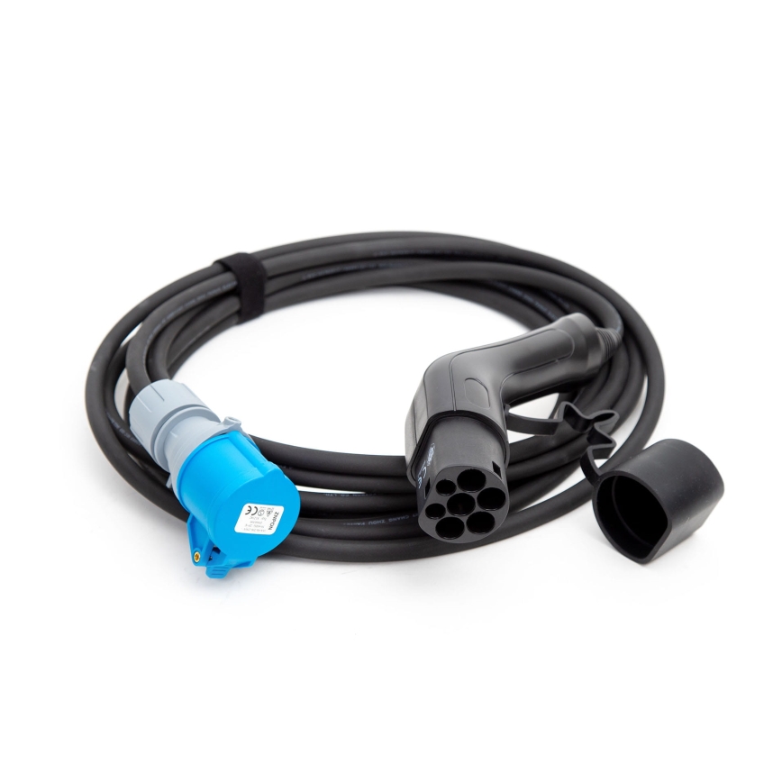 Laddningskabel för elhusbilar typ 2, 7 m, 3,6 kW, 16 A