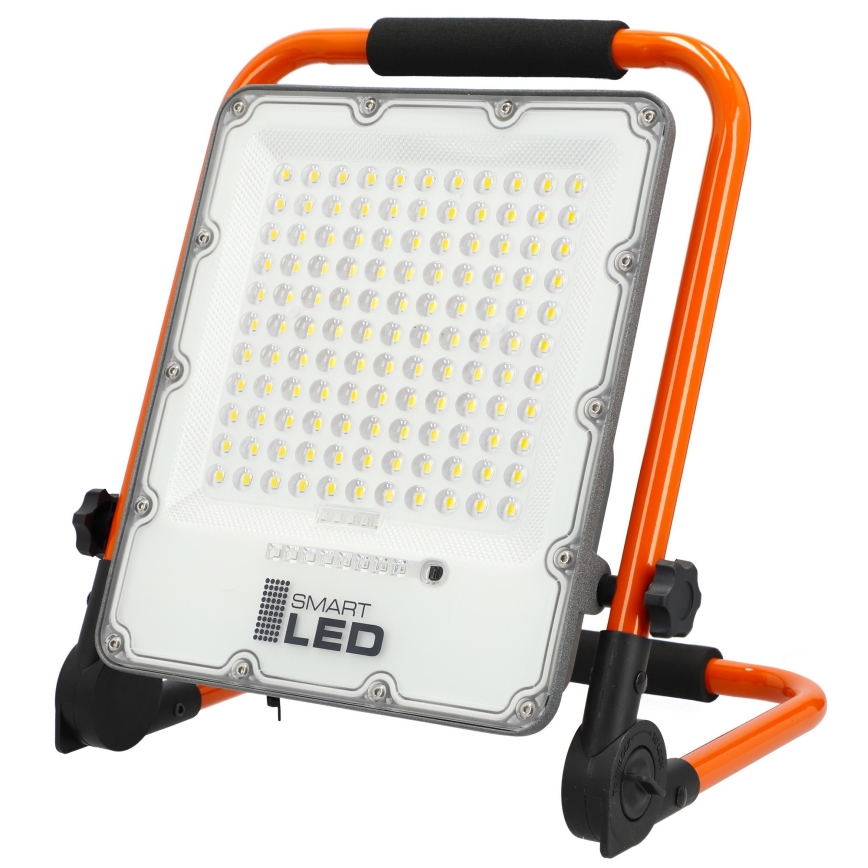 Laddningsbar LED-reflektor med stativ LED/100W/3,2V 5000K 5000 mAh IP65 orange