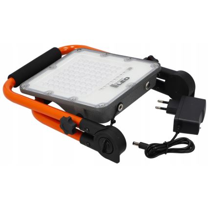 Laddningsbar LED-reflektor med stativ LED/100W/3,2V 5000K 5000 mAh IP65 orange