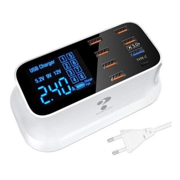 Laddningsstation 8xUSB 40W/230V