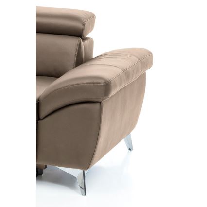 Utdragbar hörnsoffa i läder SALERNO II vänster, brun