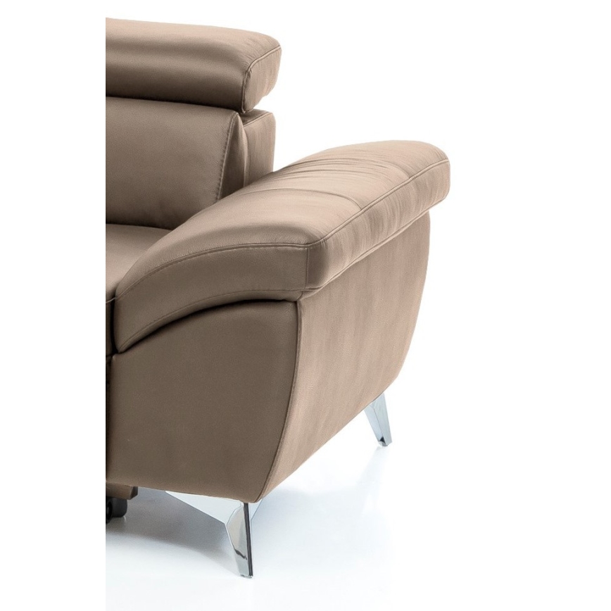 Utdragbar hörnsoffa i läder SALERNO II vänster, brun