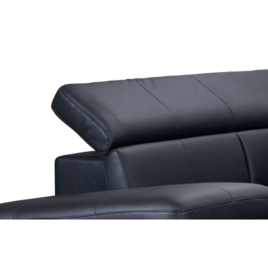 Utdragbar hörnsoffa i läder SALERNO II vänster svart