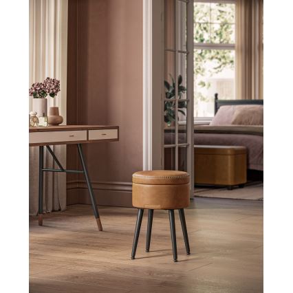 Läderpall CORE, konjaksbrun