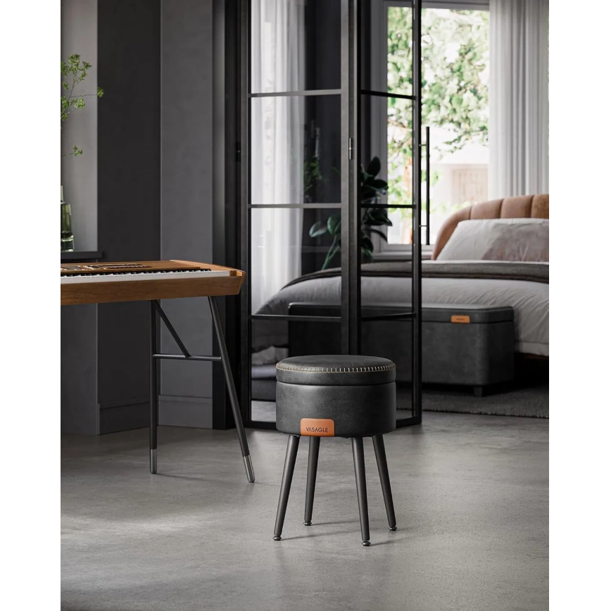 Läderpall CORE, svart