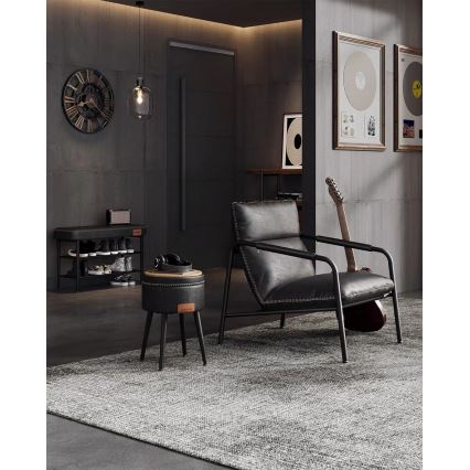 Läderpall CORE, svart