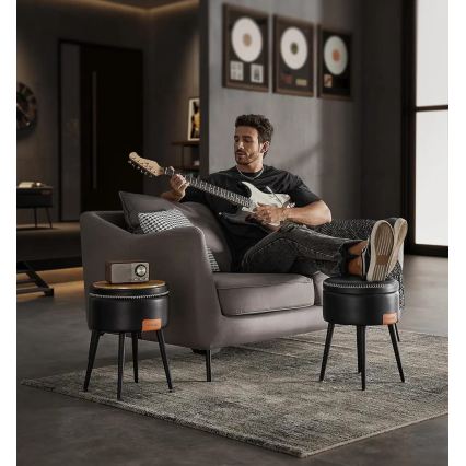 Läderpall CORE, svart