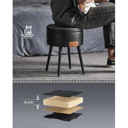 Läderpall CORE, svart