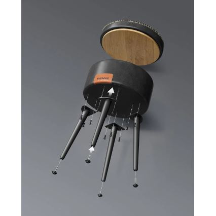 Läderpall CORE, svart