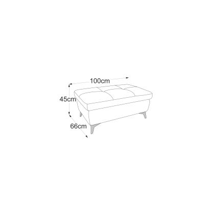 Läderpall SALERNO II 66x100 cm grå