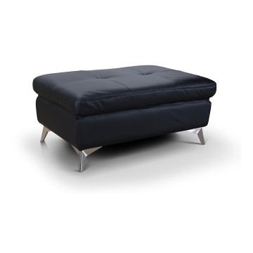 Läderpall SALERNO II 66x100 cm svart