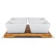 Lamart - Kit 4x porcelain bowl 19x19 cm + wooden tray