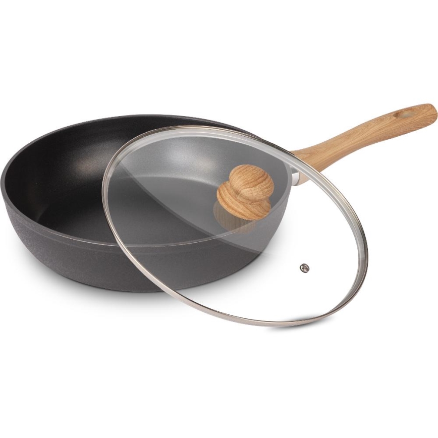 Lamart - Stekpanna med lock 28 cm svart/brun
