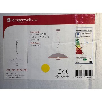 Lampenwelt - LED RGBW dimbar taklampa ARTHUR 1xE27/10W/230V Wi-Fi