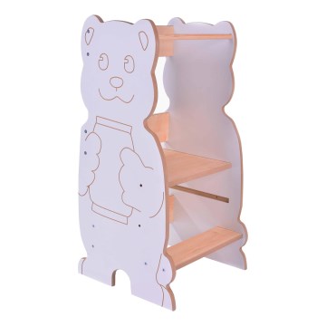 Lärstol BEAR vit/lönn