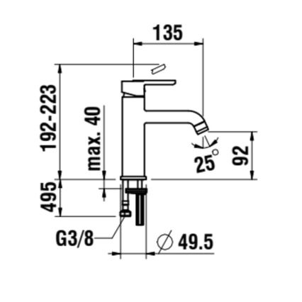 LAUFEN H3110810041201 - Tvättställsblandare LUA 19,2 cm blank krom