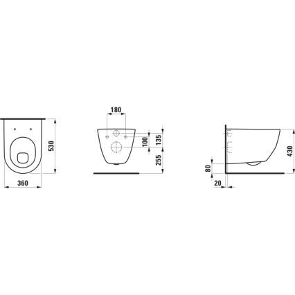 LAUFEN H8209590000001 - Vägghängd toalett PRO keramik/vit