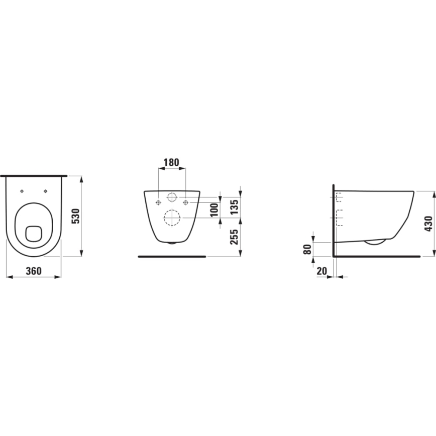 LAUFEN H8209590000001 - Vägghängd toalett PRO keramik/vit